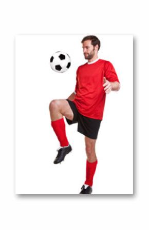 Footballer cut out on white