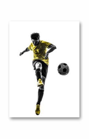 brazilian soccer football player young man kicking silhouette