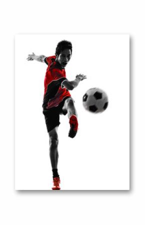 asian soccer player young man silhouette