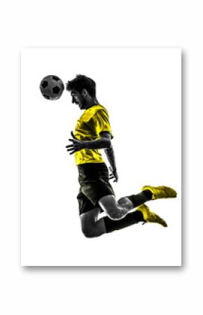 brazilian soccer football player young man heading silhouette