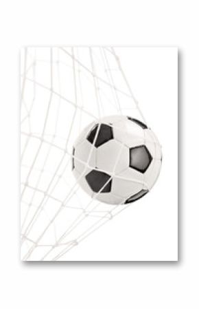 Soccer ball in a goal net