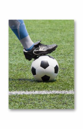 soccer ball with his feet