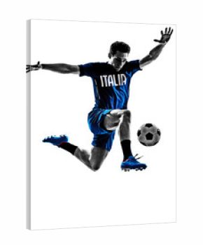 italian soccer players man silhouettes
