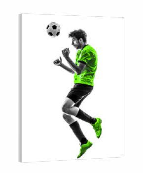 soccer football player young man heading silhouette