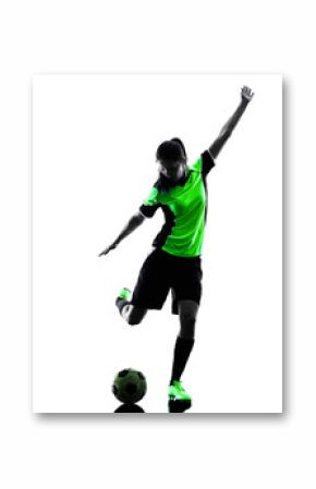 woman soccer player isolated silhouette