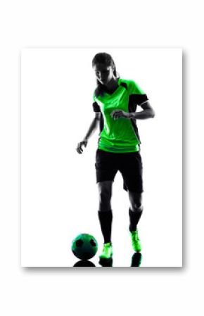 woman soccer player isolated silhouette