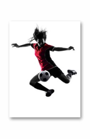 woman soccer player isolated silhouette