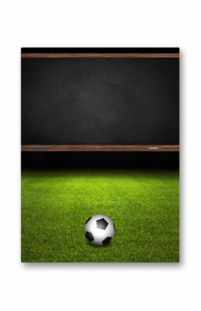 Soccer Field with Ball and Blackboard