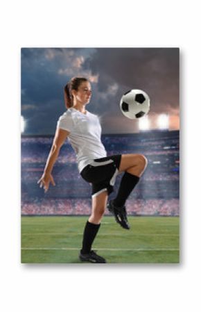 Female Soccer Player Dribbling Ball