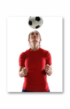 Woman Heading Soccer Ball