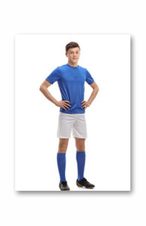 Full length portrait of a teenage soccer player