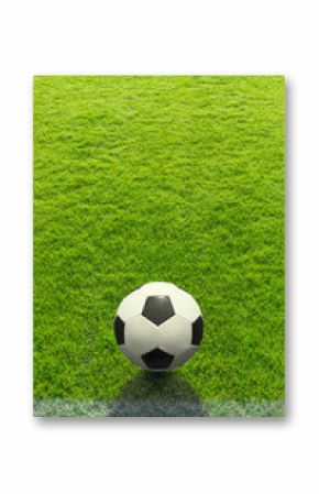 Hintergrund ein Fußball liegt vor einer Linie auf dem Rasen - Background a soccer ball lies in front of a line on the grass