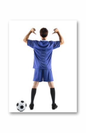 soccer player showing back number