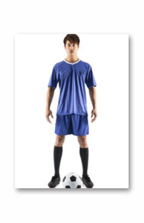 asian soccer football player young man standing.