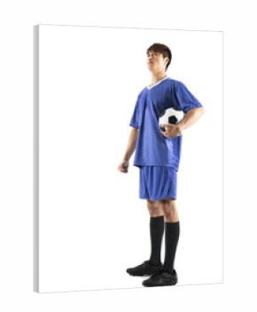 asian soccer football player young man standing.