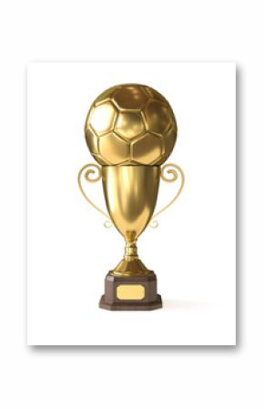 Golden soccer trophy - Clipping path included