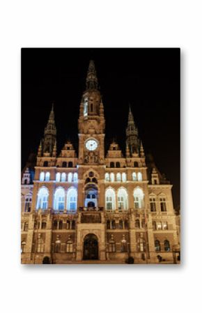 Czeskie miasto Liberec nocą 