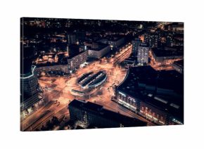 Pasaż Grunwaldzki - Rondo z drona nocą