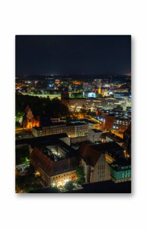 Miejski klimat nocą, miasto Wrocław