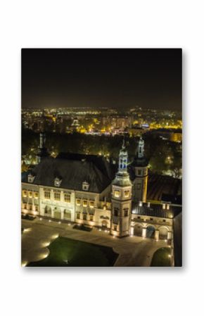 Muzeum Narodowe w Kielcach nocą dron 