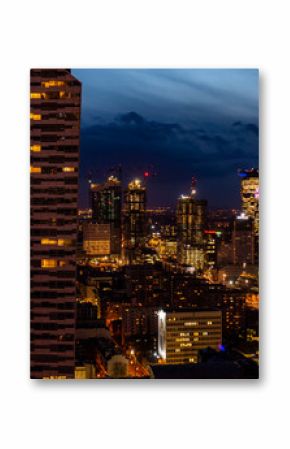 Warszawa warsaw noc nocą wieżowce panorama