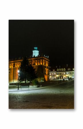 Sandomierz nocą  rynek 