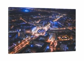Rondo Pasaż Grunwaldzki nocą - Wrocław