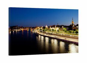 Szczecin, nabrzeże nocą