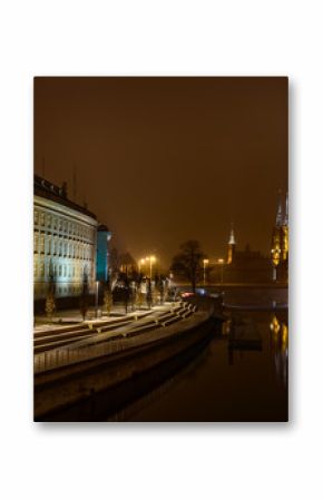 Wrocław promenada nocą