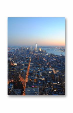 Miasto nocą widok na manhattan