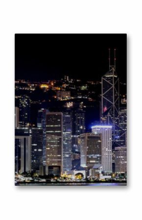 Panorama HongKongu nocą