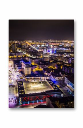 Kielce nocą panorama miasta