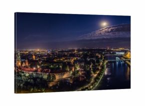 Kraków Wawel nocą Panorama 