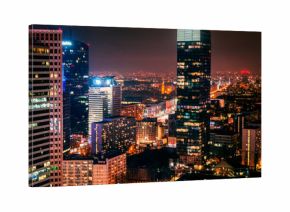 Widok z Pałacu Kultury Warszawa nocą