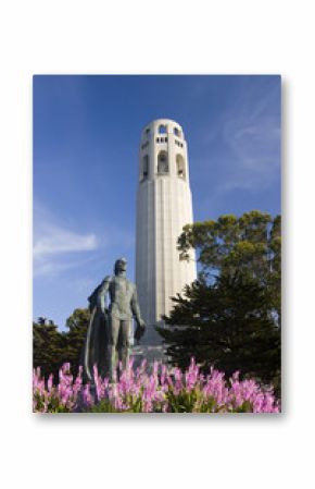 Coit Tower on the Telegraph hill in San Francisco