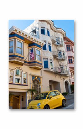 The yellow car in the street of San francisco