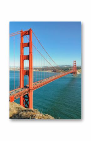 Golden Gate Bridge in San Francisco at sunset.