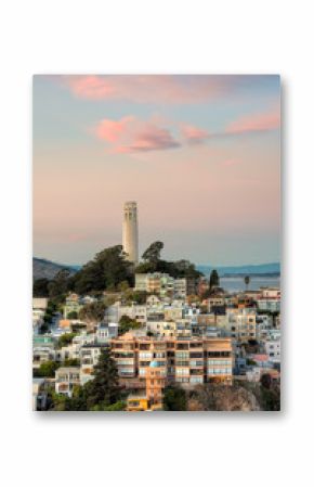 Coit Tower atop Telegraph Hill in San Francisco
