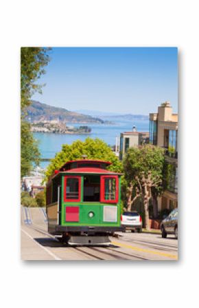 San Francisco tram and beautiful Hyde street