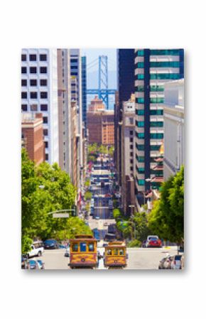 Two Cable Car California St San Francisco Downtown