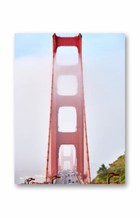 Golden Gate Bridge view at foggy morning