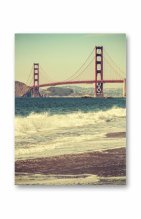 Retro stylized Golden Gate Bridge in San Francisco, USA