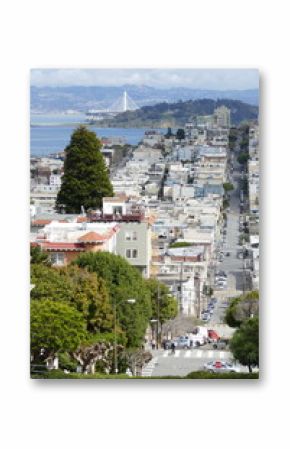 Die Straßen von San Francisco Sicht von der Lombard Street