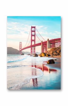 Golden Gate Bridge at sunset, San Francisco, California, USA