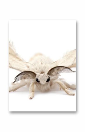 Domesticated Silkmoth, Bombyx mori, against white background