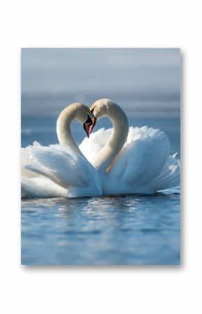 Romantic two swans, symbol of love