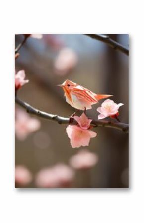 Pink flowers blooming on branch
