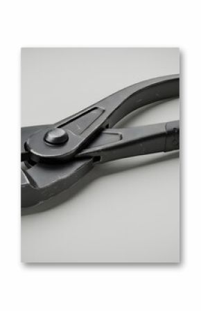 3D Render of Black Slip Joint Pliers with Textured Grips