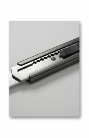 Black Utility Knife with Retractable Blade - 3D Render