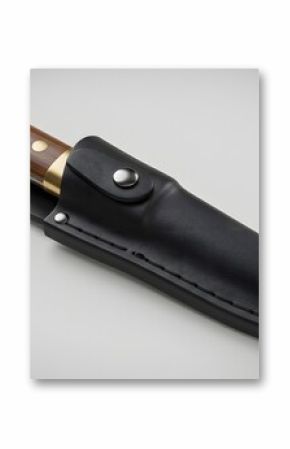 Sharp Hunting Knife with Leather Sheath - 3D Render